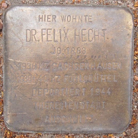 Stolperstein dedicated to Felix Hecht