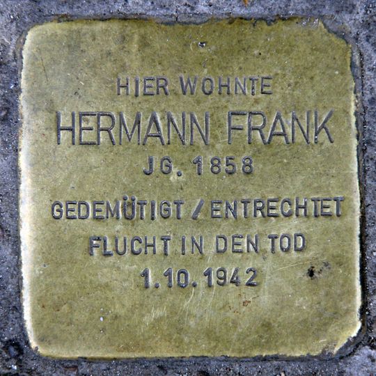 Stolperstein à la mémoire de Hermann Frank