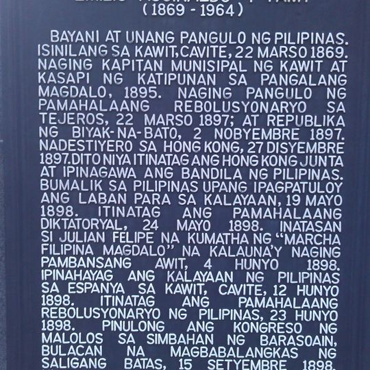 Emilio Aguinaldo y Famy historical marker