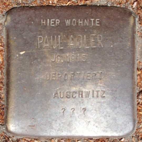 Stolperstein dedicated to Paul Adler