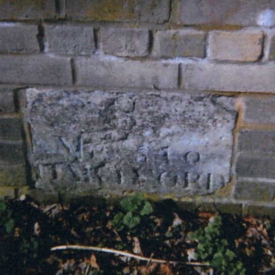 Milestone, Vineyard Road, Northaw, on Vineyard Bridge over Hempshill Brook at TL2852302891