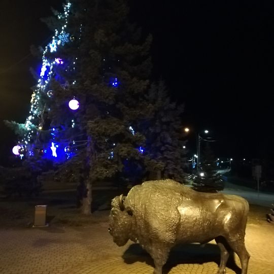 Wisent monument in Zambrów