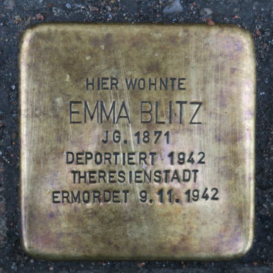 Stolperstein dedicated to Emma Blitz