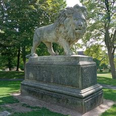 Statue of Lion in Arboretum