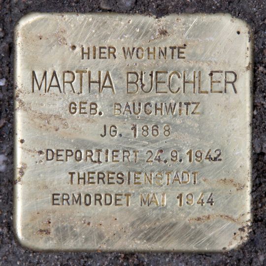 Stolperstein dedicated to Martha Buechler
