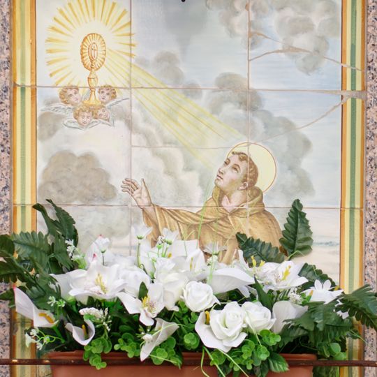Ceramic panel of Saint Paschal Baylón