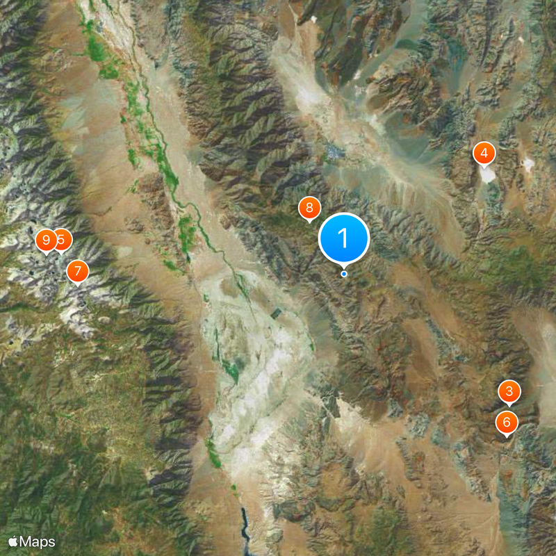 Cerro Gordo Mines Map