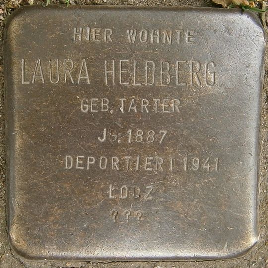 Stolperstein dedicated to Laura Heldberg
