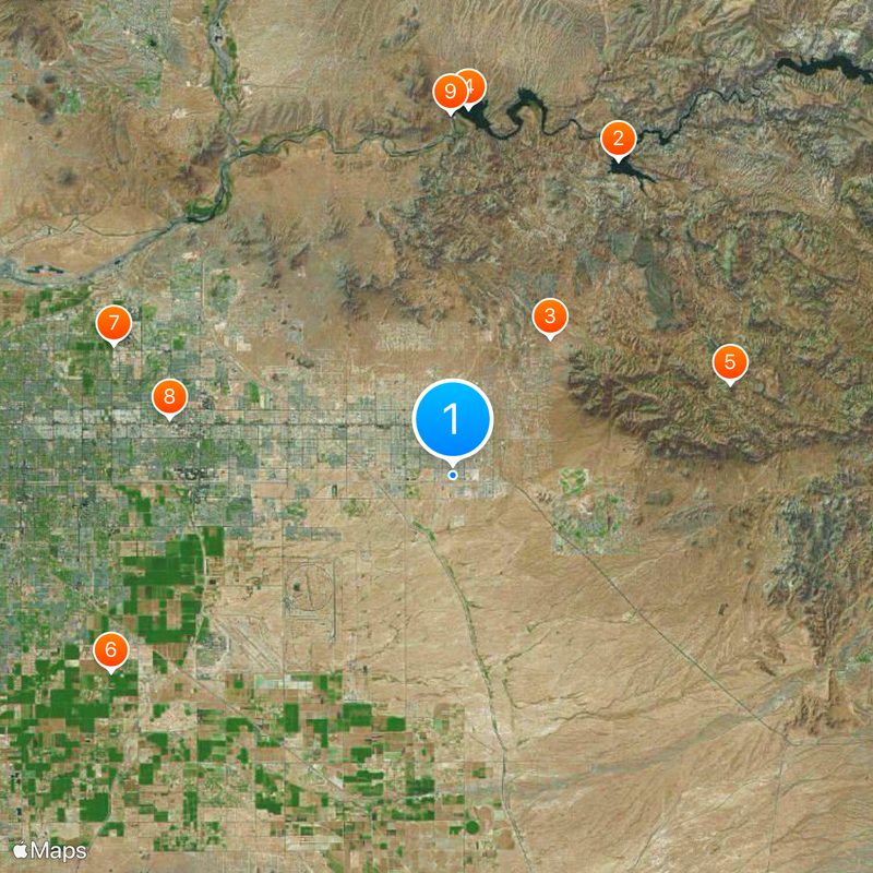 U.S. Route 60 in Arizona Map