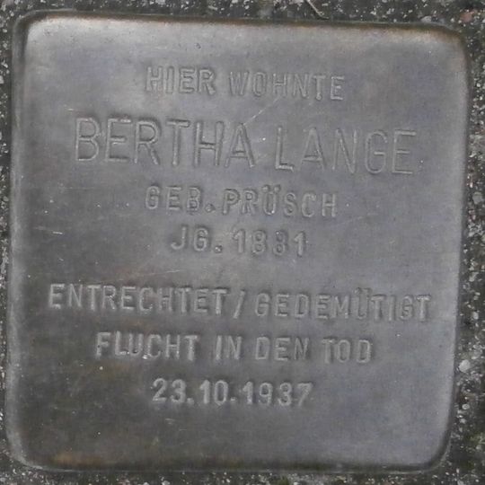 Stolperstein für Bertha Lange