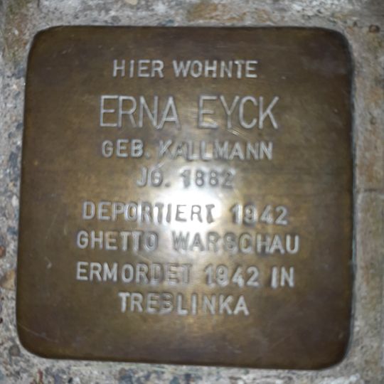 Stolperstein en memoria de Erna Eyck