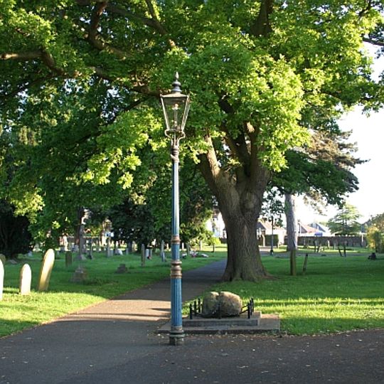 Two Gas Street Lamps In The Churchyard Of The Church Of St Matthias