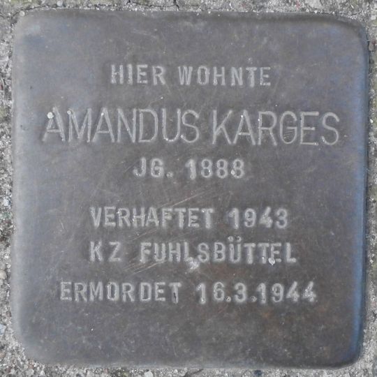 Stolperstein en memoria de Amandus Karges