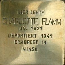 Stolperstein dedicated to Charlotte Flamm