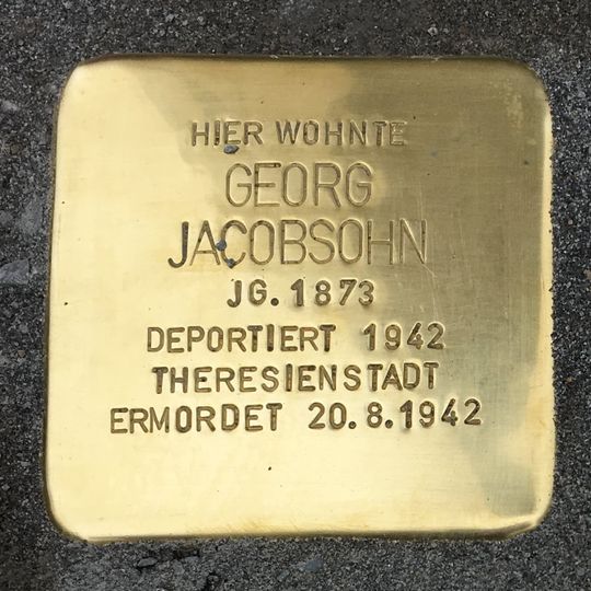 Stolperstein dedicated to Georg Jacobsohn