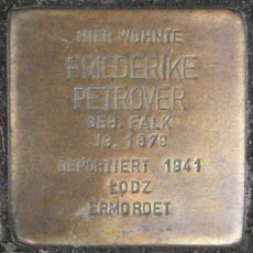 Stolperstein dedicated to Friederike Petrover