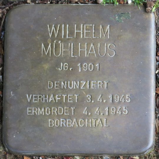 Stolperstein dedicated to Wilhelm Mühlhaus