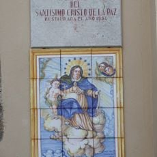 Ceramic panel of Our Lady of the Rosary at 59 Major street, Godella
