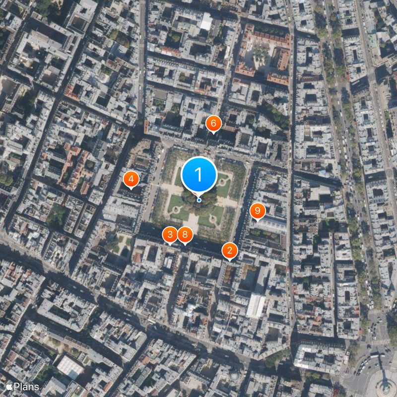 Place des Vosges Mapa