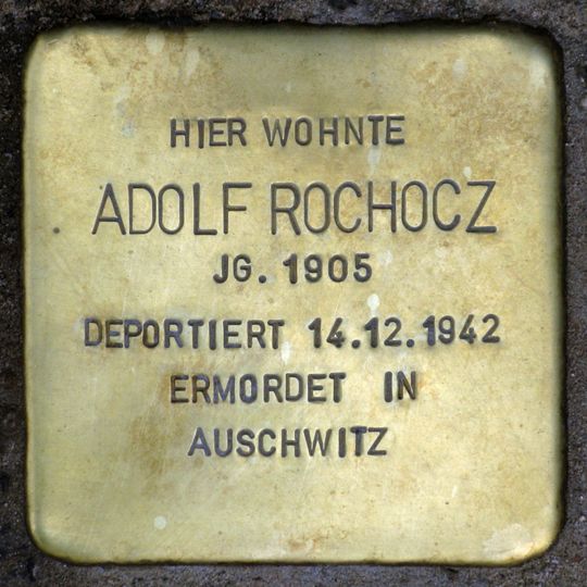 Stolperstein dedicated to Adolf Rochocz