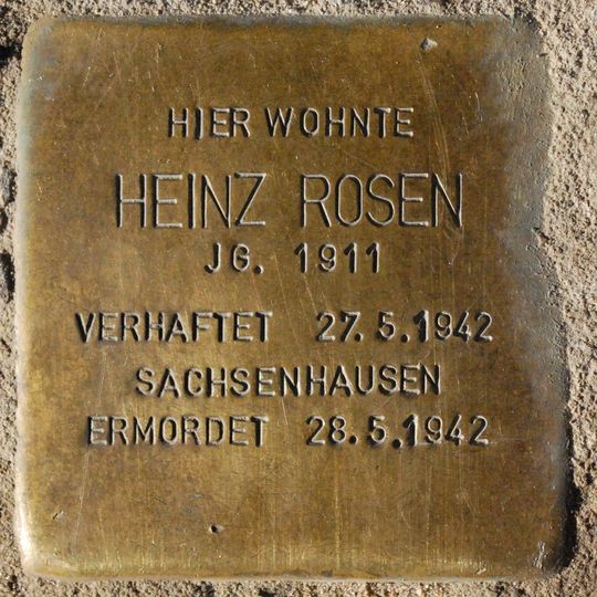 Stolperstein en memoria de Heinz Rosen