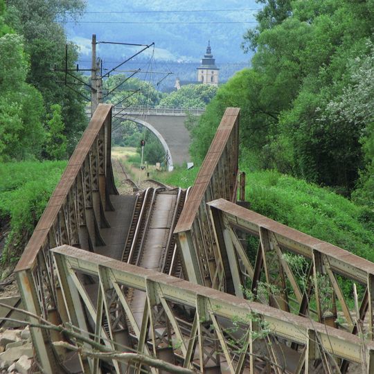 Most kolejowy między Nowym Sączem a Starym Sączem
