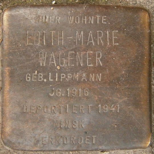 Stolperstein dedicated to Edith-Marie Wagener