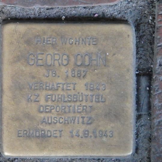Stolperstein en memoria de Georg Cohn