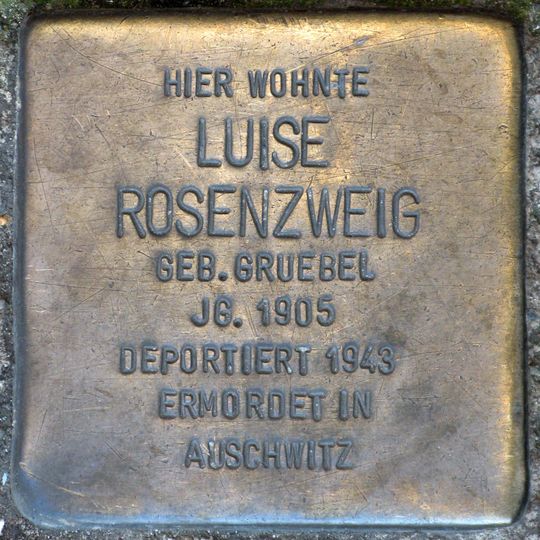 Stolperstein dedicated to Luise Rosenzweig