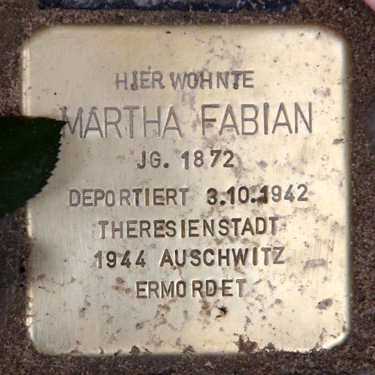 Stolperstein dedicated to Martha Fabian