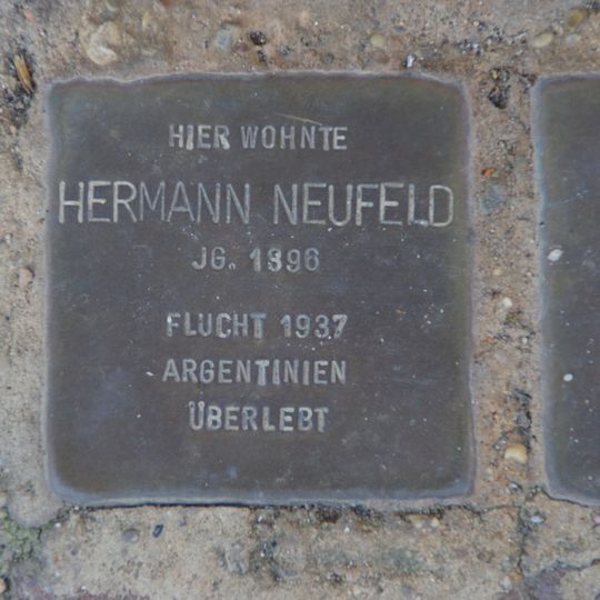 Stolperstein dedicated to Hermann Neufeld
