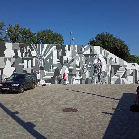 Mural at Vltavská metro station