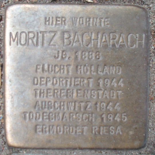 Stolperstein dedicated to Moritz Bacharach
