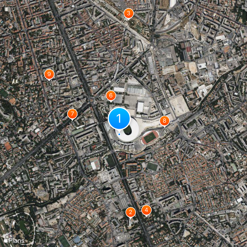 Stade Vélodrome Kaart