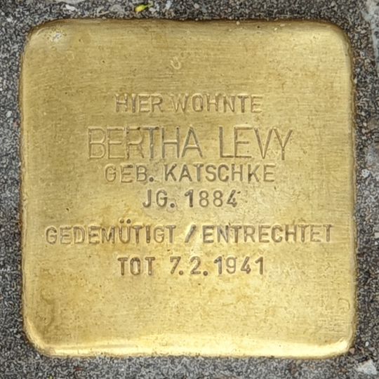 Stolperstein dedicated to Bertha Levy