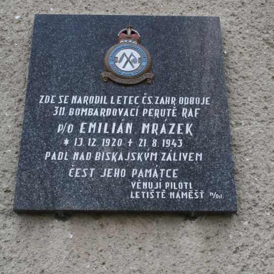 Plaque of Emilián Mrázek