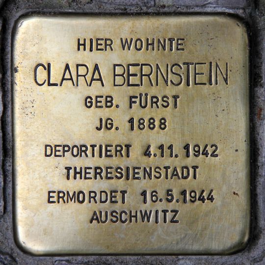 Stolperstein dedicated to Clara Bernstein