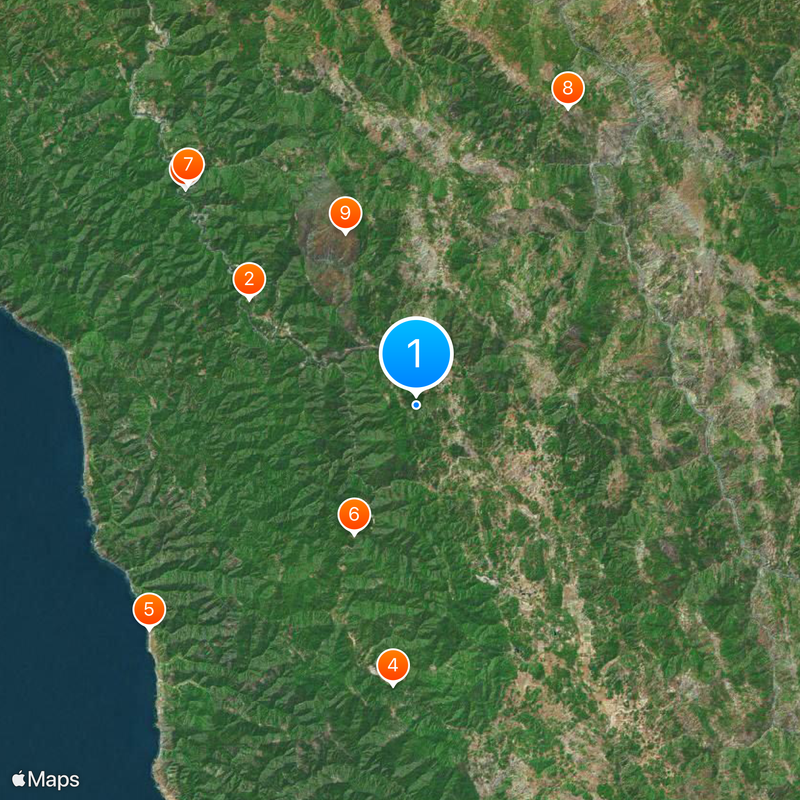 Area code 707 Map