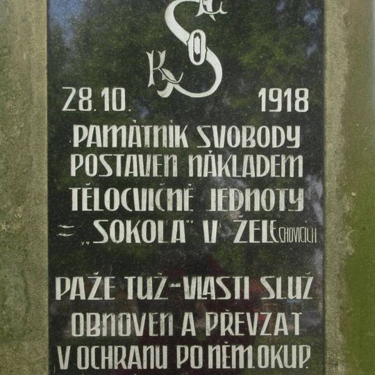 Památník Svobody v Želechovicích na návsi