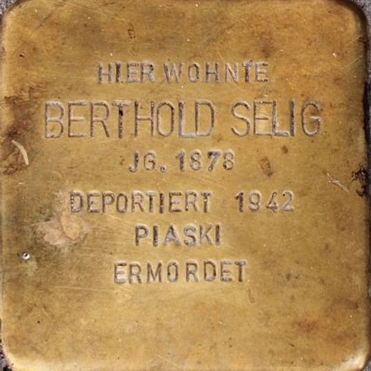 Stolperstein dedicated to Berthold Selig