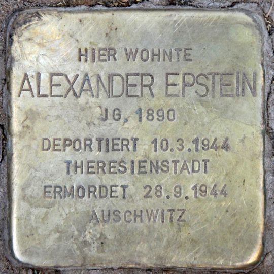 Stolperstein dedicated to Alexander Epstein