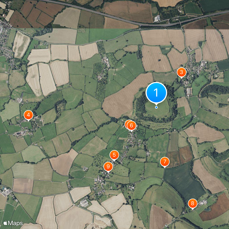 Cadbury Castle Mappa