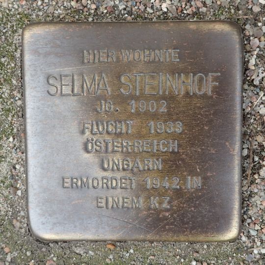 Stolperstein dedicated to Selma Steinhof