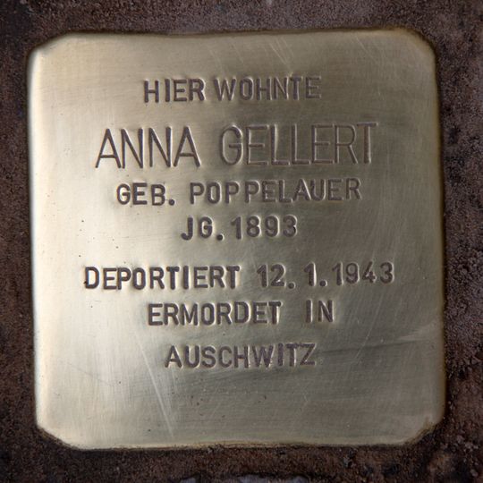 Stolperstein à la mémoire d’Anna Gellert