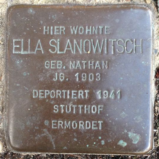 Stolperstein en memoria de Ella Slanowitsch
