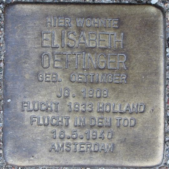 Stolperstein für Elisabeth Oettinger