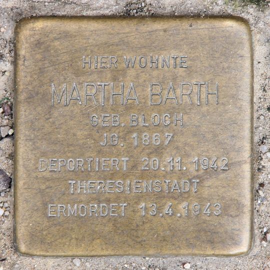 Stolperstein en memoria de Martha Barth