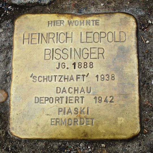 Stolperstein en memoria de Heinrich Leopold Bissinger