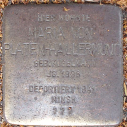 Stolperstein en memoria de Maria von Platen-Hallermund