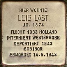Stolperstein dedicated to Leib Last